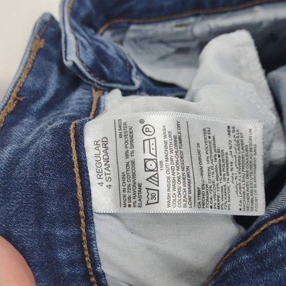 Old Navy Rockstar Mid Rise Skinny Blue Distressed Jeans Size 4 - Picture 9 of 10